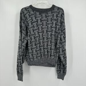 American Edition‎ Mens Sweater Size M Grandpa Geometric Knit Vintage 90s